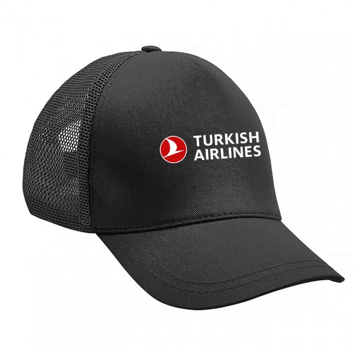Siyah Pamuk Gabardin 5 Panel Shadow Mesh Fileli Promosyon Şapkası